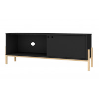 Manhattan Comfort 306AMC182 Bowery 55.12 TV Stand with 2 Shelves in Black and Oak